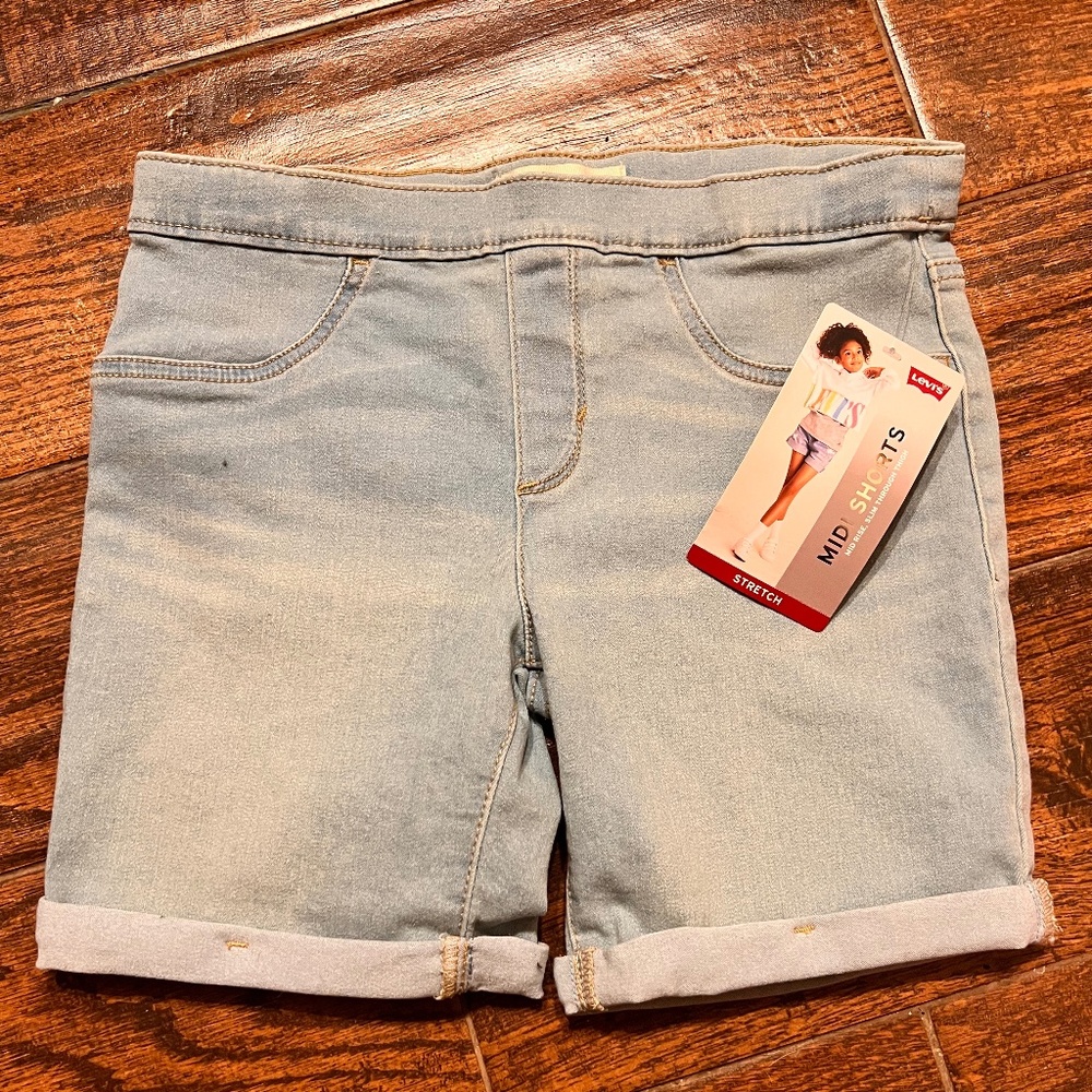 Girl's Levi's Midi Stretch Pull On Shorts 12 Reg